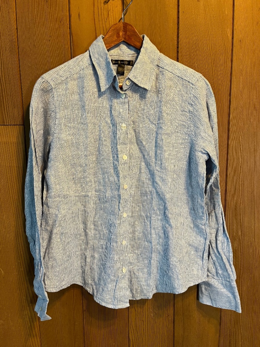 Banana Republic 100% Linen Striped Button Down Long Sleeve Blouse NWT Size XS